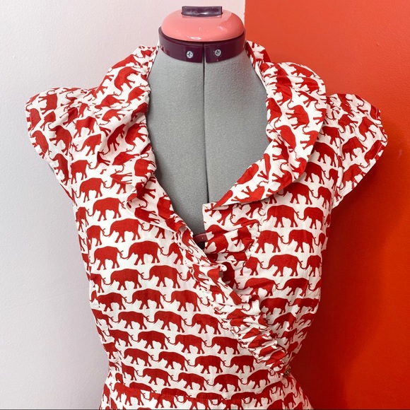Elizabeth McKay Elephant Red Scotland Dress - Picture 2 of 5